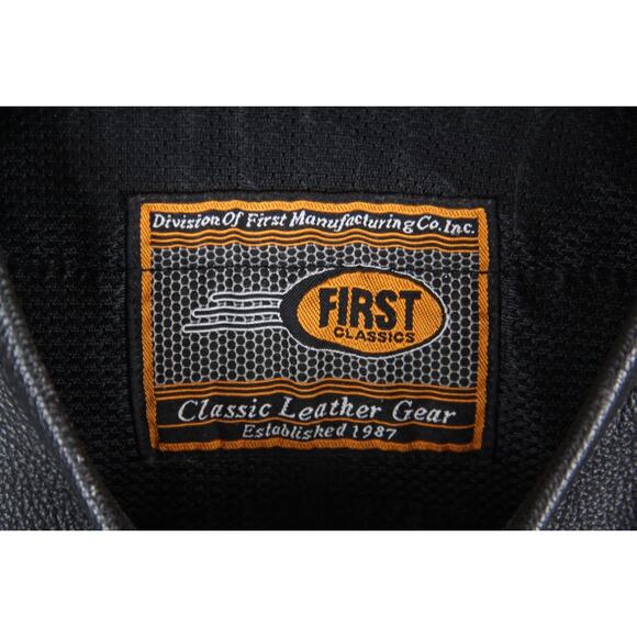 First Classics Vest Leather Gear Men’s Large Black Motorcycle Patches Straps - Picture 5 of 14